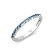 14K White Gold Aquamarine Stackable Ring